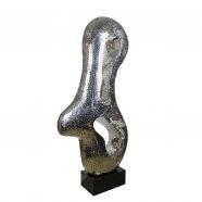 凝练时光的韵律 抽象线条不锈钢圆片雕塑的工艺美学